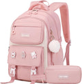 AO ALI VICTORY Backpack for Women Girls Set with Pencil Case 15.6 Inch Laptop School Bag Kids Elementary College Backpacks