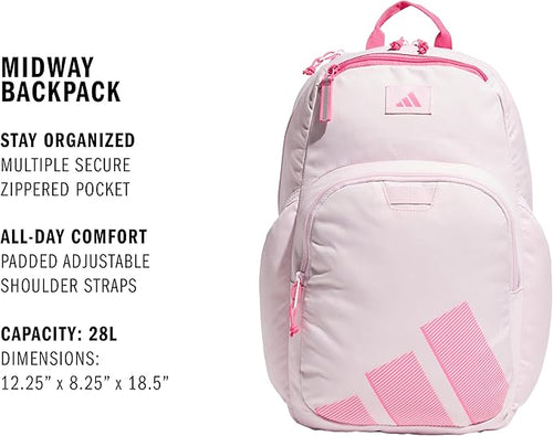 adidas Midway School Backpack – Bookbag for Laptop Work Travel, 28L