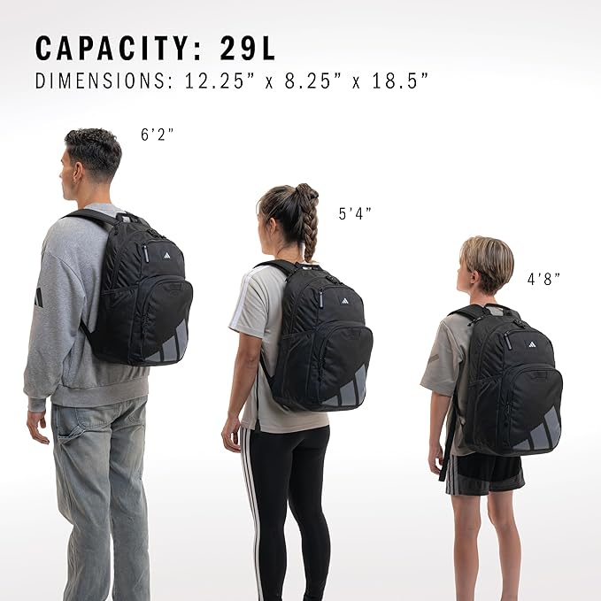 adidas Midway School Backpack – Bookbag for Laptop Work Travel, 28L