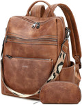 Vegan Leather Laptop Backpack for Women 15.6 Inch Work Backpack Purse for Travel College