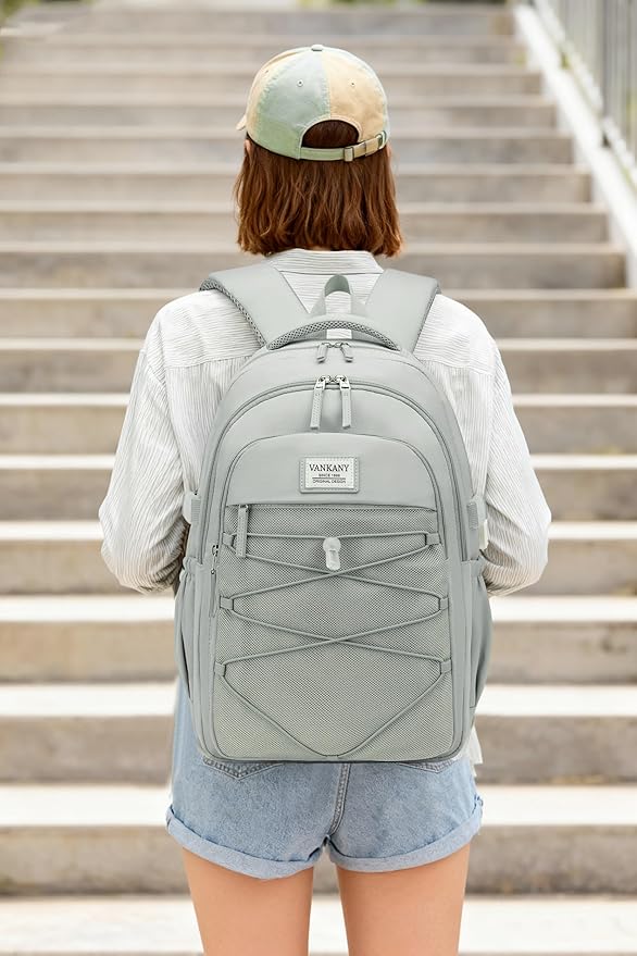 Teen Backpack for Girls, Women Bookbag for College Students Middle High School, Aesthetic Schoolbag Back Pack, Green