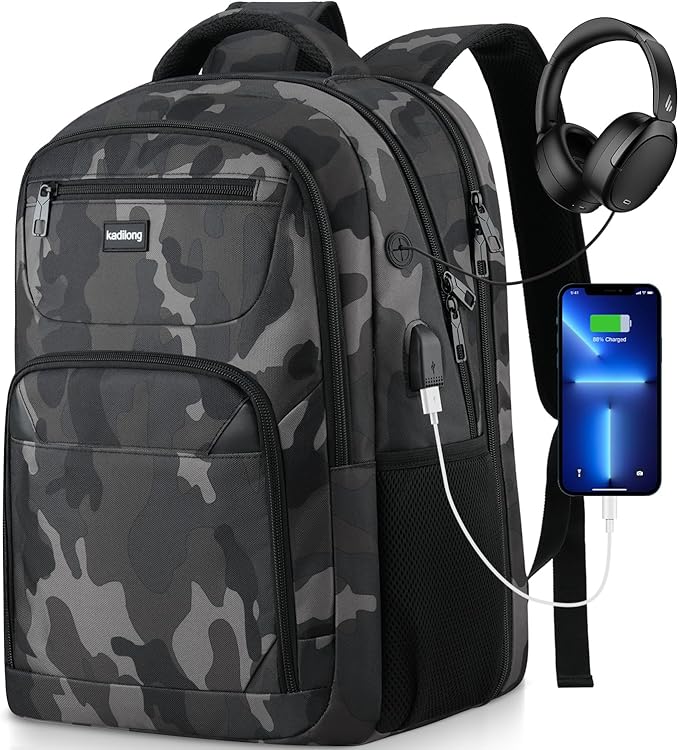 Business Laptop Backpack for Men,Anti Theft Computer Bag for Teens Boys with USB Charging Port,Water Resistant Fits 15.6 Inch Laptop and Notebook