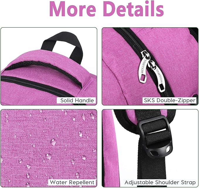 YAMTION Backpack for Women,School Bookbag for Teen Girls College Backpack with USB Charging Port,Pink