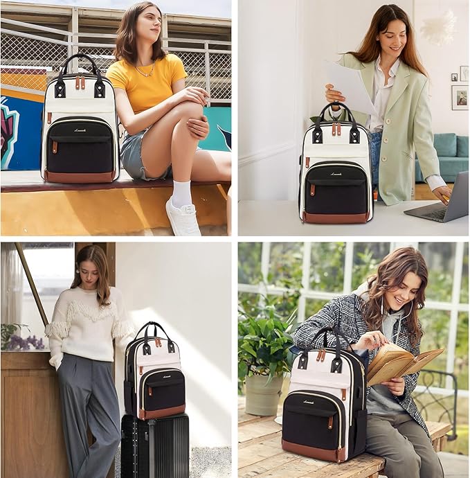 LOVEVOOK Laptop Backpack Women,Large Capacity 17.3 inch Laptop Bag Travel Backpack for Women,Computer Work College Teacher Backpacks with USB Port,Waterproof Personal Item Backpack Casual Daypack