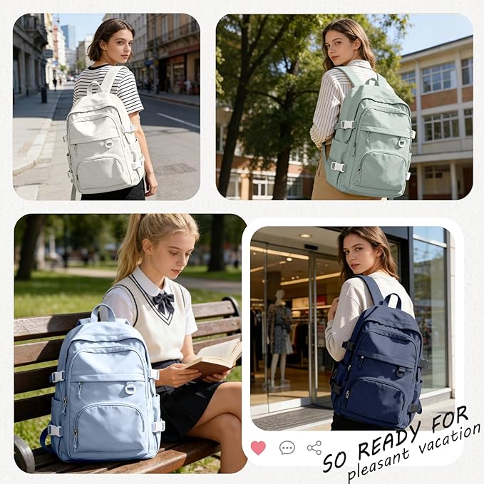 Lightweight Black College Backpack for Women Men Cute School Bag for Teens Girls Boys High School Backpack for Students Waterproof Casual Daypack Backpack