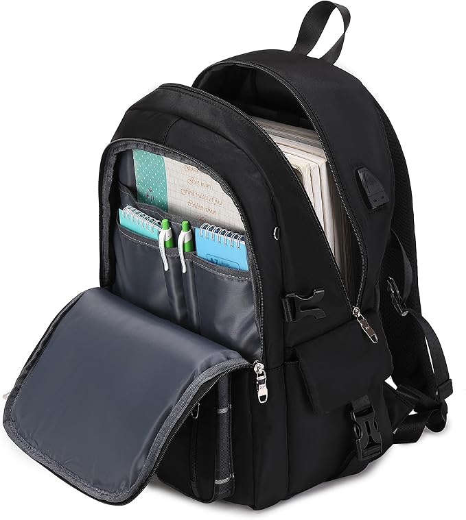 Joymoze Women Fashion Travel Backpack Set Roomy Laptop Rucksack Set Casual Daypack for Girl Black