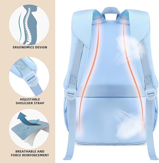 Backpack for Girls,School Backpacks for Teen,Cute College Bags for Women Students Large Bookbag 15.6 Inch Laptop Bag Back Pack Kids Kindergarten Elementary Casual Travel Daypacks Blue