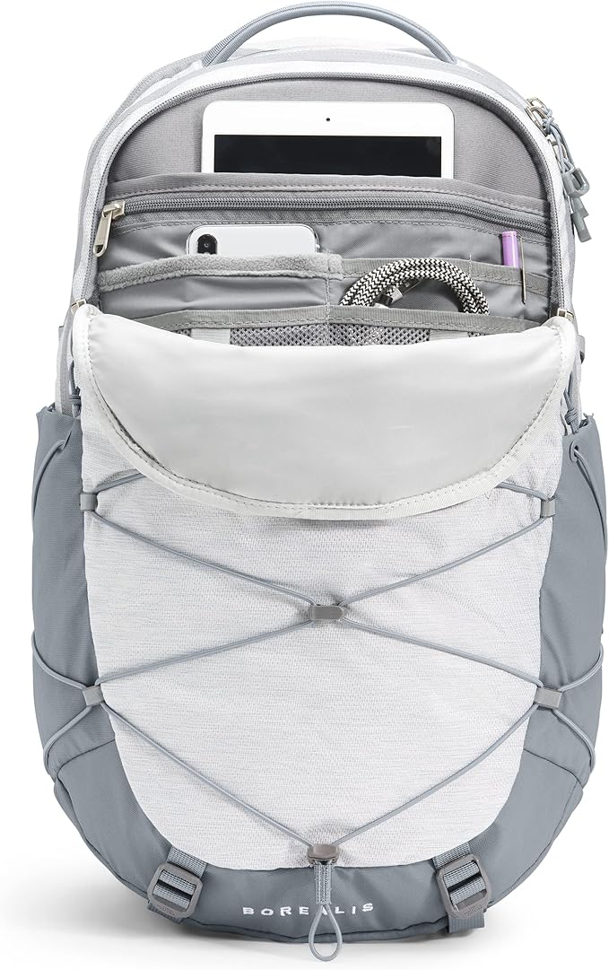 The North Face Women's Borealis Commuter Laptop Backpack, TNF White Metallic Mélange/Mid Grey, One Size