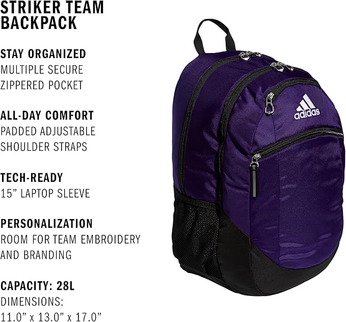 Striker Team Sports Backpack for soccer and more, workout bag for men and women
