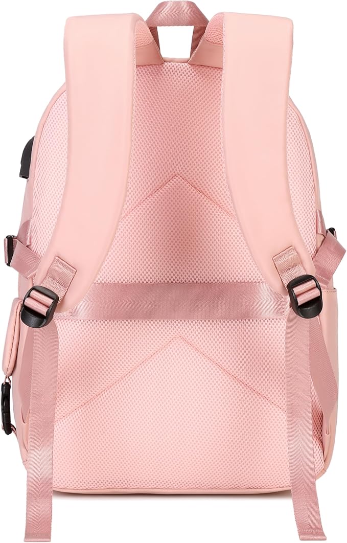 Joymoze Women Fashion Travel Backpack Set Roomy Laptop Rucksack Set Casual Daypack for Girl Pink