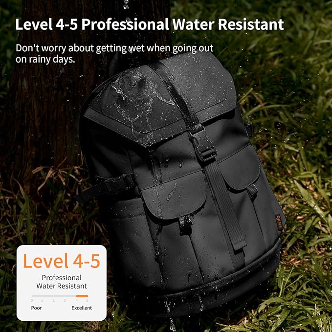 aji Travel Laptop Backpack for Men Women, Large School BackpackFit 17 Inch Laptop, Carry on Backpack for Airplanes, Water Resistant & Comfortable College Computer Backpack(Obsidian Black)