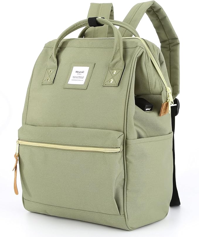 Himawari Travel Backpack with USB Charging Port 15.6 Inch Doctor Work Bag laptop backpack for Women&Men(9001- Olive Green-24#)