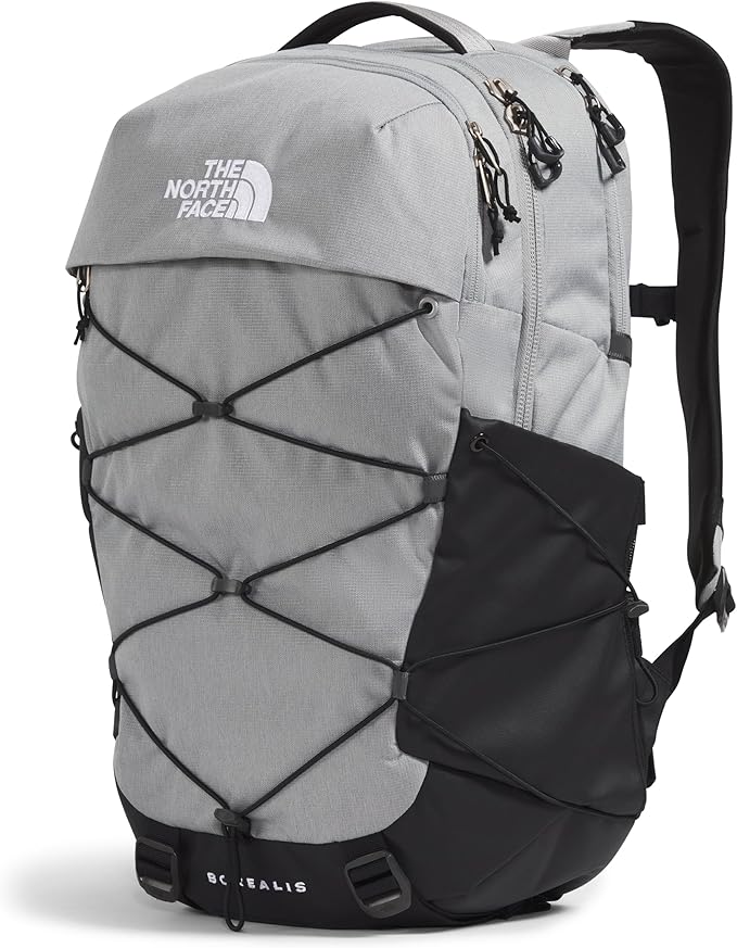 The North Face Borealis Commuter Laptop Backpack - Water Repellent, Laptop Sleeve, Large Main Compartment, Meld Grey Dark Heather/TNF Black-NPF, One Size