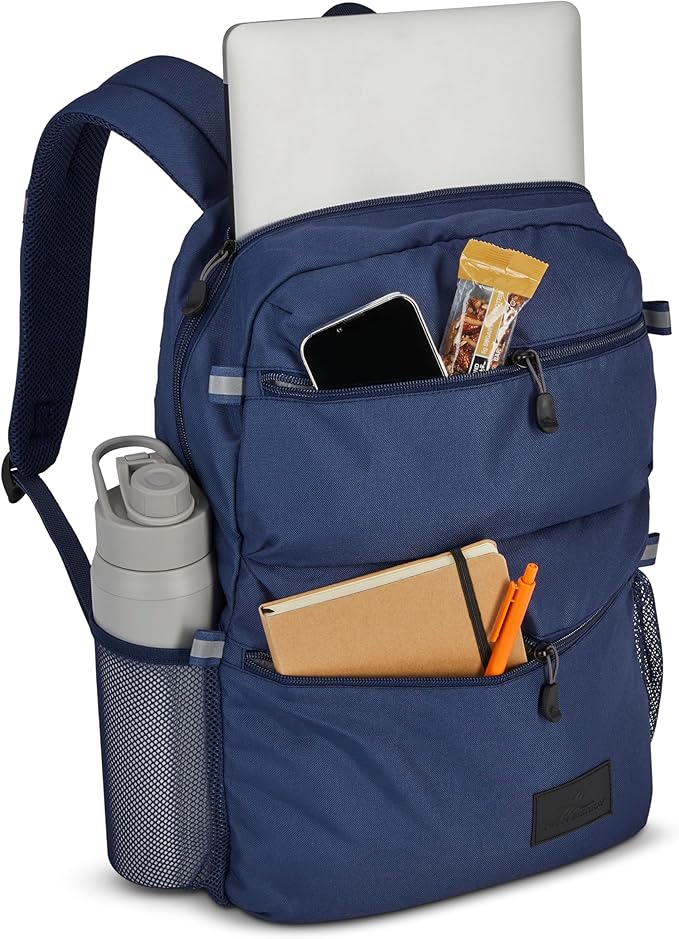 High Sierra Everclass Backpack - Travel or Work Laptop Bookbag with 360° Reflectivity, Dual Water Bottle Pockets & Fits Laptops Up To 15.6”, One Size, True Navy