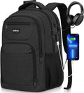 Laptop Backpack for Men, School Bookbag Gift for Teens Boys Student High School,College Computer Bag Business Anti Theft Sturdy Back Pack with USB Charger Fits 15.6 Inch Notebook, Black