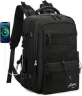 Travel Backpack for Women Men 15.6 Inch Laptop Backpacks with USB Port Carry on Bag Airline Approved Large College School Bookbags Waterproof Work Business Sport Rucksack Casual Daypack (Black)