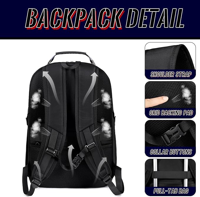 Large Travel Laptop Backpack for Men with LifetimeWarranty, Extra Large TSA Friendly Travel Backpacks for College High School Airline Approved Business Work Bag Fits 17 Inch Computer, Black