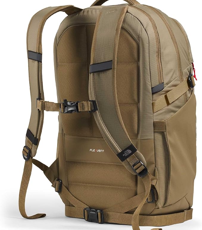 The North Face Router Everyday Laptop Backpack - Daypack, Water Repellent, Laptop Sleeve, Reflective Details, Cedar/Lava Red, One Size