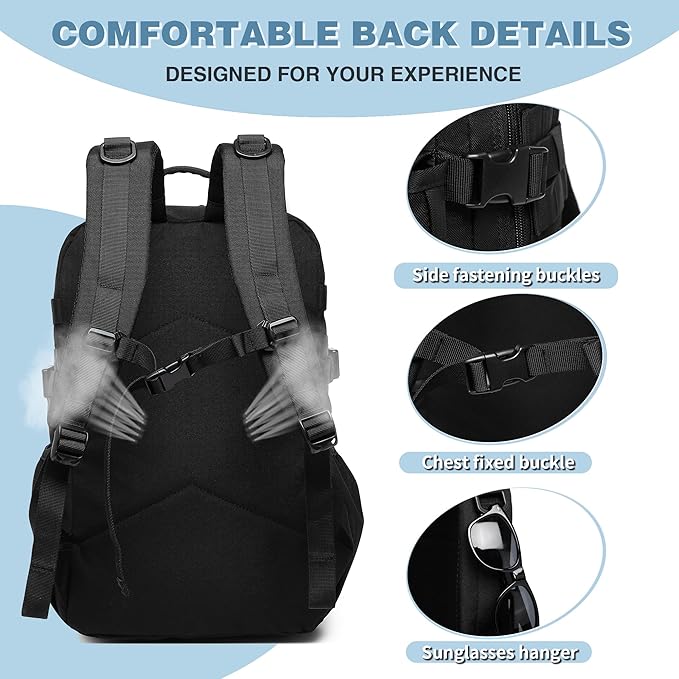 Wotony Tactical Backpack - Military waterproof backpack with multiple pockets and tactical gear for the outdoors (Green Leaf, 30L)