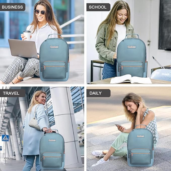 Goloni 15.6 Inch Laptop Backpack School bag for Women Girl Work Bag, Cute Womens Travel Backpack Purse, Waterproof Backpacks Nurse Stylish Travel Bags Casual Daypacks for College, Business