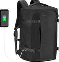 40L Travel Backpack, TSA Friendly Flight Approved Carry on Backpack for Men Women, Fits 17.3 Inch Laptop with USB-A&C Ports, Weekender Bag, Black