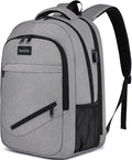 Asenlin Travel Laptop Backpack for Women & Men,Water Resistant Business Slim Sturdy Laptops Backpack with USB Charging Port,Fits 15.6 Inch Notebook College School Computer Bag-Grey