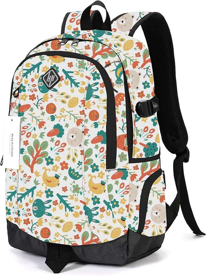 rickyh style School Backpack Travel Bag for Men & Women Lightweight College Back Pack with Laptop Compartmen