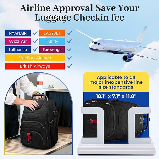 Boavan Vacuum Seal Backpack for Travel with Pump, 55L Large Bag with Zipper‑Off Detachable Vacuum Compression Bag Waterproof Carry On Large Travel Bag for Airline，Bags and Backpack Used Independently