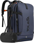 Tolaccea Travel Laptop Backpack, TSA Friendly Flight Approved Carry-on Business Rucksack Work Backpack with Extra Toiletry Bag, Dual Storage for 17.3" Laptop and 12.9" Tablet, 40-45L Expandable