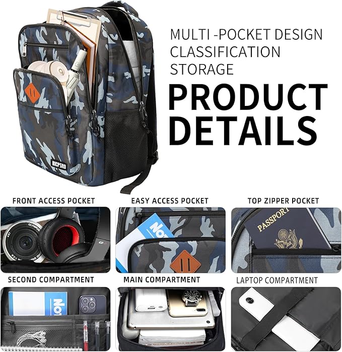 Classic Backpack for Men Women, School Backpack for Girls Boy Teens,15.6 Inch Laptop Bookbag with Reinforced Straps for College High School Work Business Computer Book Bag,mochilas para hombres