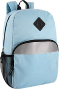 Trail maker Reflective School Backpack for Kids | Colorful Backpack with Adjustable Straps, Side Water Bottle Pockets (Blue)