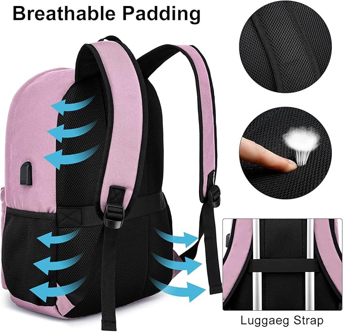 Backpack for Teen Girls, Cute School Backpacks for Women Students Bookbag, Comfortable 15.6 inch Laptop Bookbag