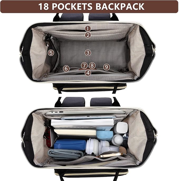 Backpack for Women Work Bags: 15.6 inch Laptop Backpack Purse Backpacks with USB Charger College Bookbag Casual Business Computer Backpack for Travel Nurse Teacher