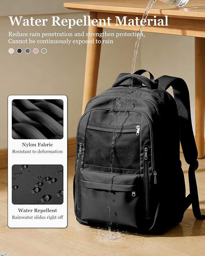 Cute High School Backpack for Women Men, Large Capacity Middle School Bag, Lightweight Bookbag for Teens Boys Girls, Waterproof College Backpack with lots of Pockets, Black