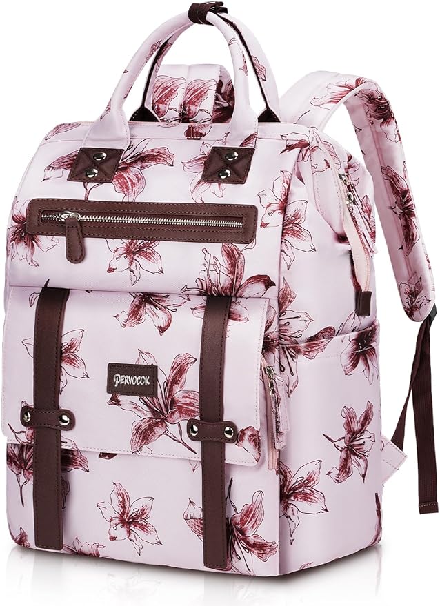 Laptop Backpack for Women, 15.6inch Wide Open Work Business Laptop Backpack with USB Charging Hole, Backpack Purse Computer Casual Backpacks Gift for Teacher Doctor Nurse College