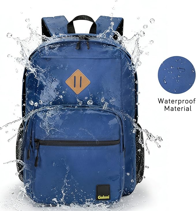 Goloni Lightweight Laptop Backpack 1.1Lbs, 36L Wear-Resistant Water Resistant Backpack with Laptop Compartment for Men Women, College Work Travel Bookbag,Blue