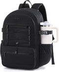 LOVEVOOK Laptop Backpack for Women & Girls, Large Capacity Everyday Backpack with Water Bottle Holder, Chic Versatile Backpack Purse, Lightweight Casual Daypack for Work, Travel, College, Black