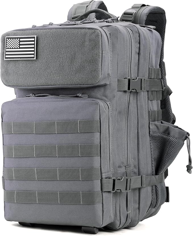 gracedon Tactical Backpack for Men 3 Day Rucksacks for Trekking Camping (grey)