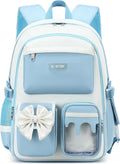 Laptop Backpack 16 Inch Kids Elementary Middle High School Bag College Backpacks Women Work Business Back Pack Travel Rucksack Large Bowknot Bookbag for Teens Girls Womens Students (Blue)