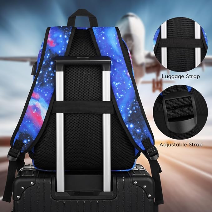 YAMTION Unisex School Backpack,Casual Bookbag Adults and Teens Schoolbag with USB Port for High School College Office Work Travel
