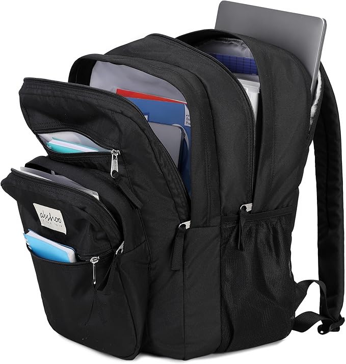 abshoo 32L Big Student Laptop Backpack For College Men Women Middle High School Teen Bookbag Travel Backpack Daypack (Black)