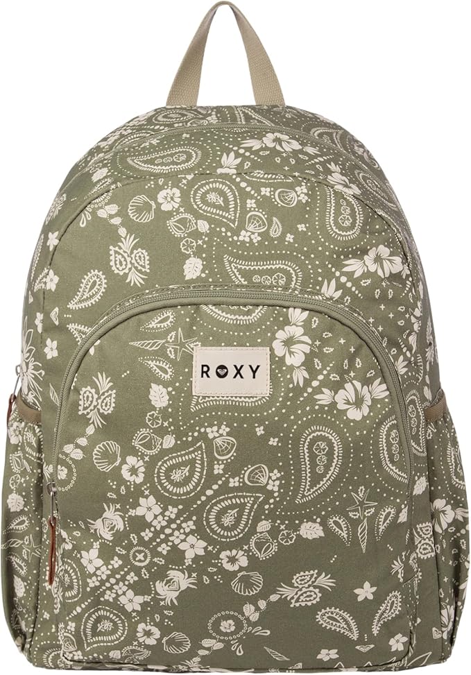 Roxy Women's Moon Magic Backpack | Travel | Vacation | Everyday Carry | Laptop Sleeve | Padded Straps | 22L - Oil Green Boho Bandana