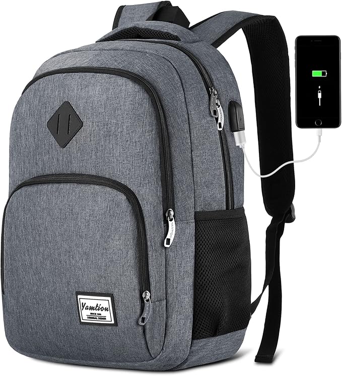 YAMTION 17.3 Inch Travel Backpack for Men and Women,School Bookbag for Teenager,Computer Backpack with USB Charging port for Business Work College Travel Trip