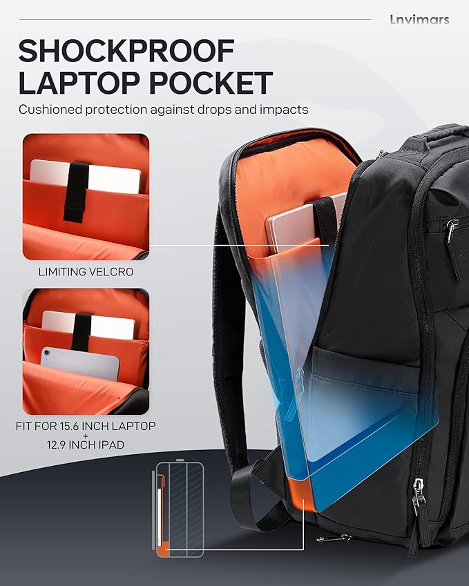 28L Travel Backpack for Men Laptop Backpack Women, Lightweight Computer Mens Business Travel Backpack w/ 15.6 Inch Macbook, Large Capacity Laptop Bag
