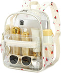 BTOOP Clear Mini Backpack for Stadium Events 12x12x6 Small Transparent Backpacks Plastic See Through Clear Bag for Concerts Work Festival Security Travel