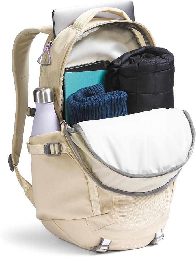 The North Face Women's Recon Everyday Laptop Backpack, Gravel/Optic Violet, One Size