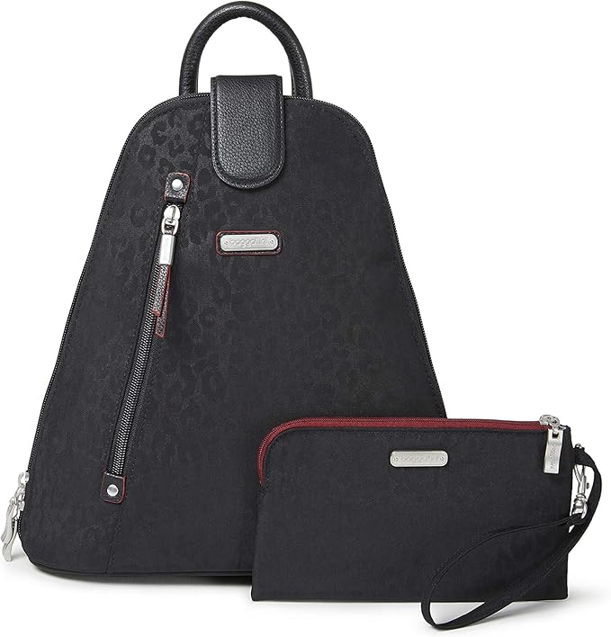 Baggallini Metro Backpack with RFID Phone Wristlet - 9x11 Convertible Sling Bag for Women with Adjustable Shoulder Straps