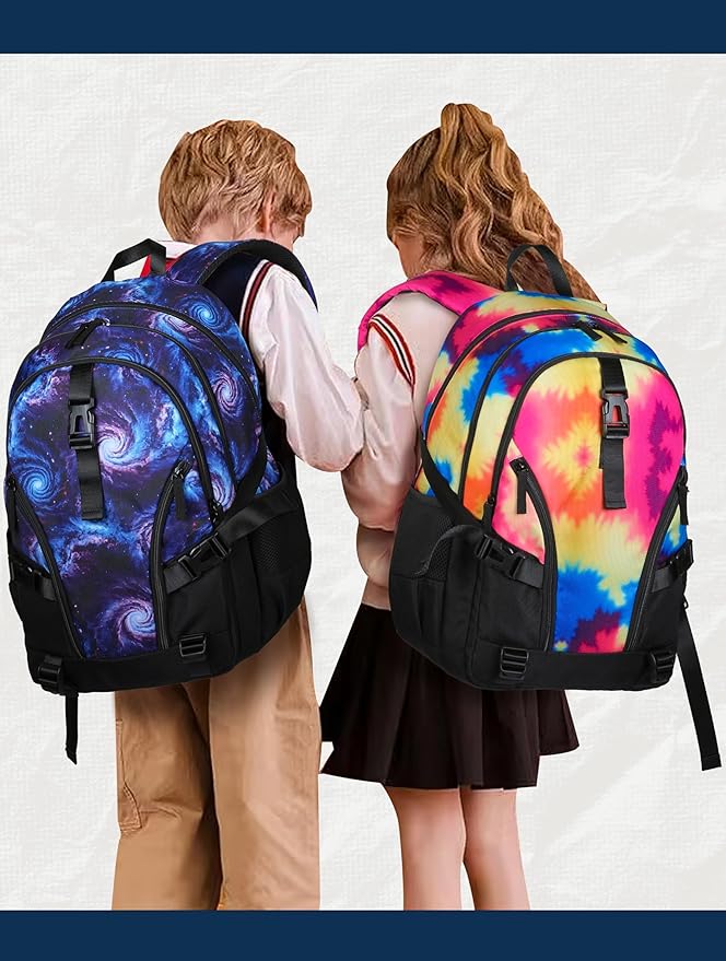 BLUEFAIRY High School Backpack for Girls Boys Middle School Bookbag for Kids Back to School Bag for College with Large Compartment Casual Daypack Mochilas para Niñas Adolescentes 18" Black Rose