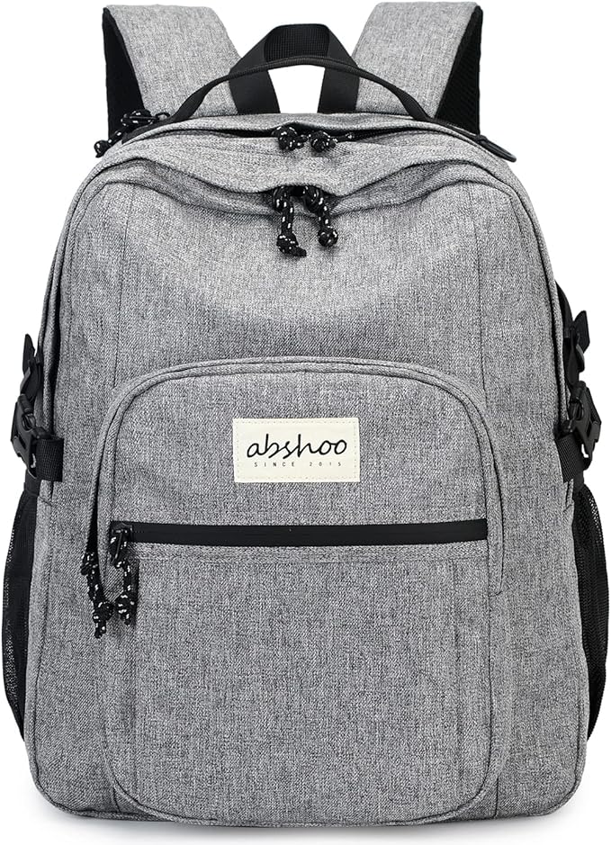 abshoo Classical Laptop Travel Backpack for Women Men College School Bookbag With USB Charging Port (Grey)