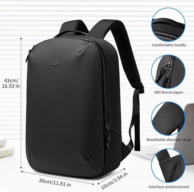 Laptop Backpack for Men Women, 17 Inch Black Lightweight Waterproof Business Backpack, Anti-Theft Work Computer Bag, Durable Daypack Casual Backpack for Work College Weekender Travel